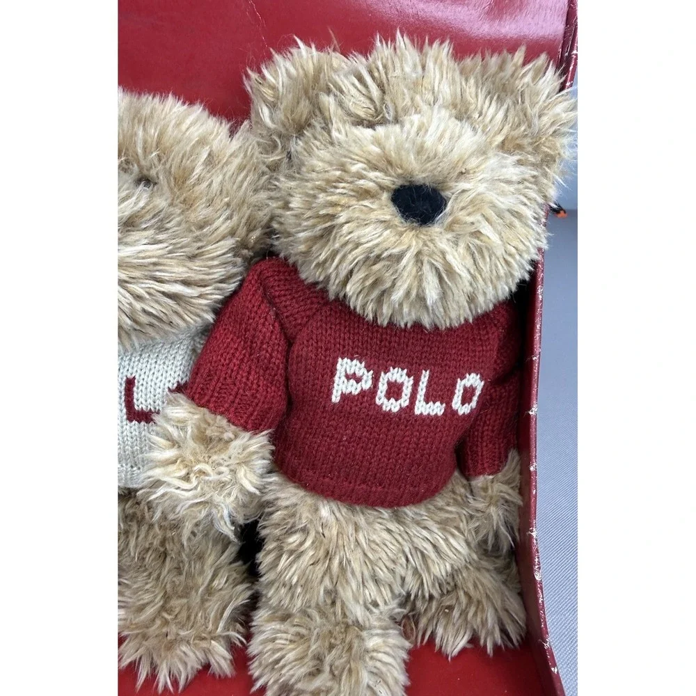 VTG 2002 Ralph Lauren POLO Plush The Bears That Care Red White Blue Sweaters